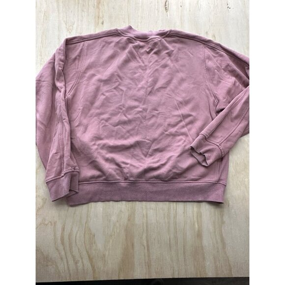 Lululemon Perfectly Oversized Crew Neck Sweatshirt Pink 10 Side Zip Pocket Women - Picture 3 of 6